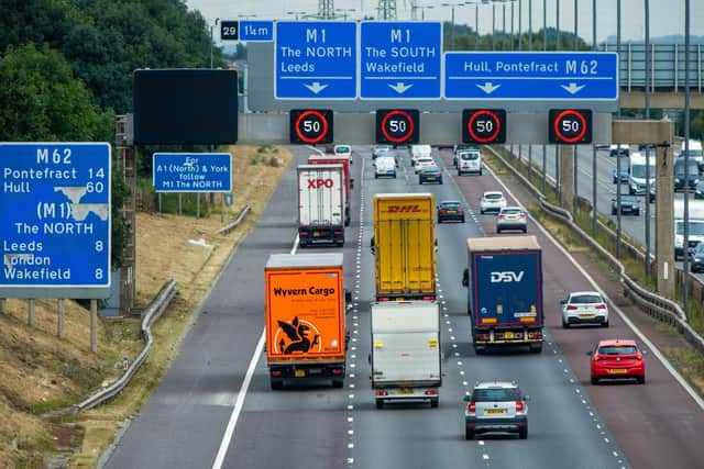 The M62 motorway in Leeds.