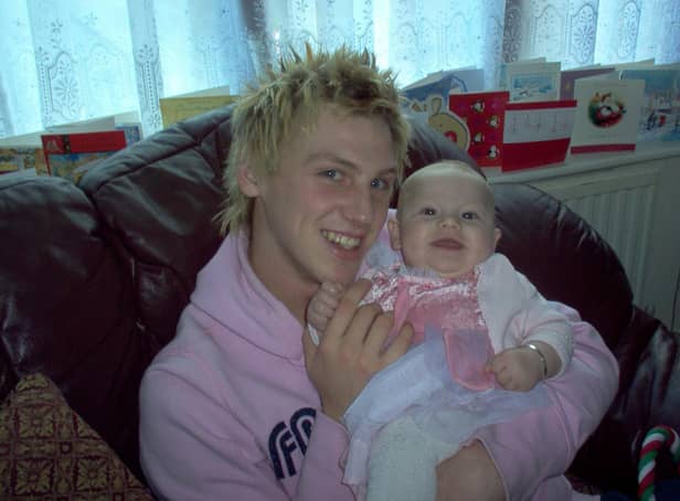 Adam Chadwick with his daughter, Ruby. Picture: SWNS