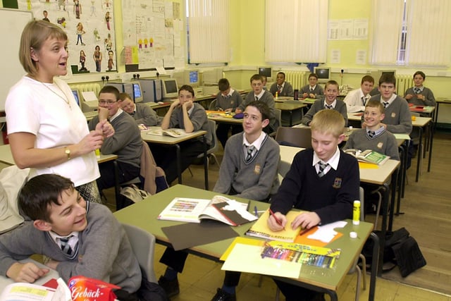 Inside a German class at Morley High in December 2001.
