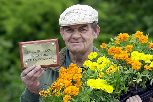 Morley gardener Donald 'Digger' Barnham was celebrating success the Leeds in Bloom competition in June 2001.