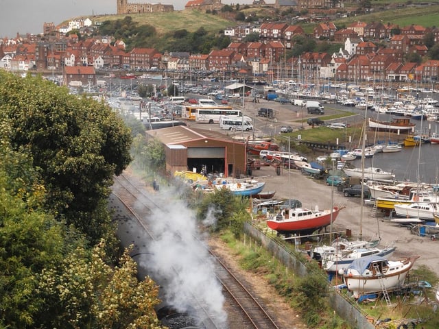 The army mail train makes its way from Whitby back to Pickering in January 1996.