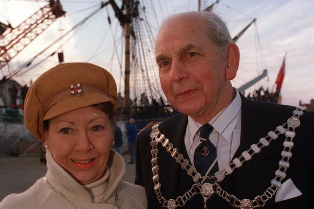 The Town Mayor of Whitby John Smith and his wife Barbara.