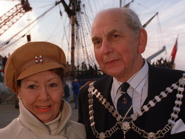 The Town Mayor of Whitby John Smith and his wife Barbara.