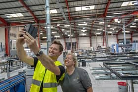 George Clarke was spotted touring the factory of Leeds door manufacturer Express Bi-Folding Doors last week.