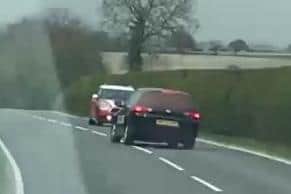 Leeds Crown Court heard footage was caught on another driver's dashboard camera as the car swerved on a road near Featherstone. Picture: West Yorkshire Police