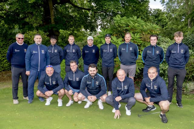The Leeds and District Union team that took on East Riding are pictured above, together with 2020 Union president Colin Duckels, back row far left and team manager Nigel McKee, back row second left. Picture: Chris Stratford.