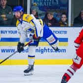 HEADING HOME: Jordan Fisher - pictured in action for Leeds Knights last season. Next season he will return to Elland Road Ice Arena as Hull Sehawks player Picture: James Hardisty
