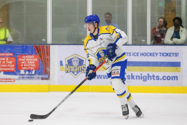 BACK IN THE GAME: Leeds Knights defenceman Jordan Griffin

is back at Elland Road for the 2022-23 season Picture: Andy Bourke/Podium Prints