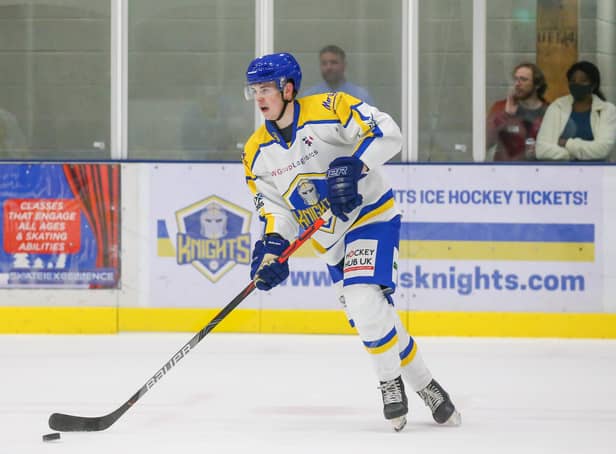 BACK IN THE GAME: Leeds Knights defenceman Jordan Griffinis back at Elland Road for the 2022-23 season Picture: Andy Bourke/Podium Prints