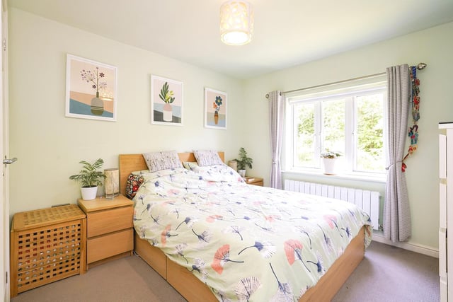 At first floor level there are four bedrooms, one with an en-suite, with two built-in double wardrobes and space for a chest of drawers in the master bedroom.