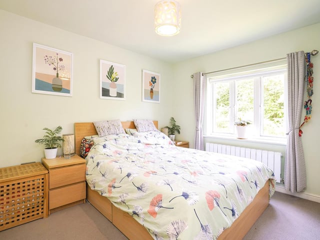 At first floor level there are four bedrooms, one with an en-suite, with two built-in double wardrobes and space for a chest of drawers in the master bedroom.