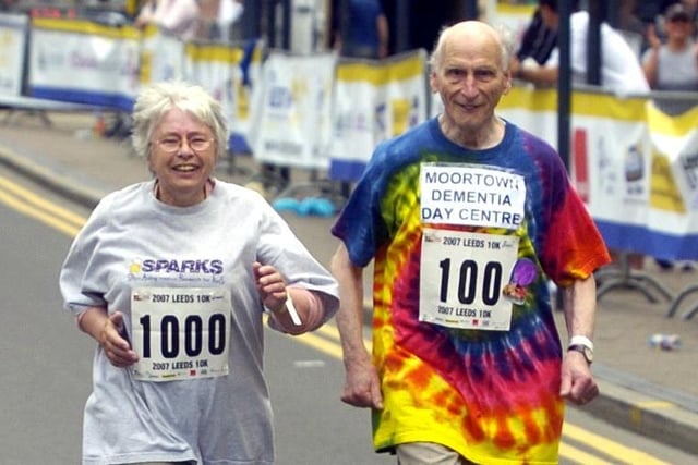 Jane Tomlinson's mum Ann puts her best foot forward with Donald Nicholson, the oldest competitor.