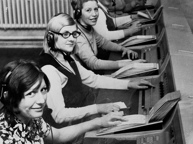 The switchroom at Park Place in January 1971.