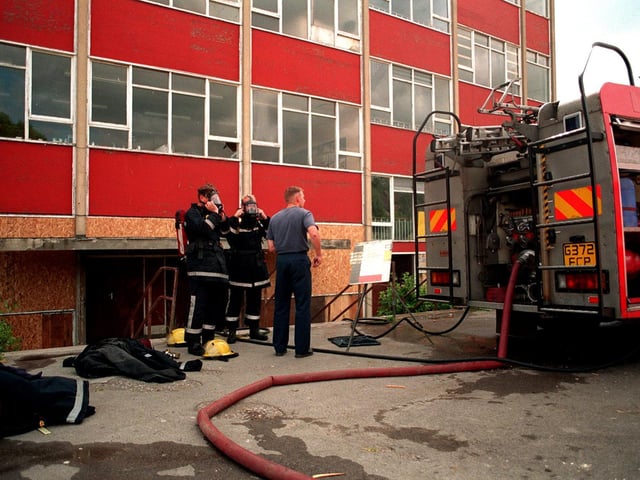 A fire at the now disused Benjamin Gott High School in Bramley was being treated as suspicious by police.