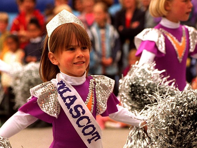 Young Abigail Cooper from La Classique Majorettes dances at the Street Lane Carnival.
