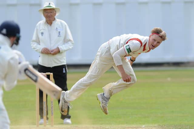 Will Pallister of Pool runs in against Adel. Picture: Steve Riding.
