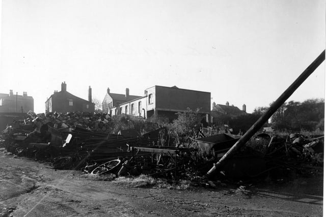 A view from View from Wesley Street showing Beeston Working Men's Club on Silver Street in October 1949.
