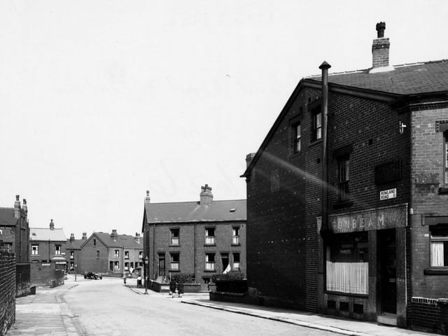 Sunbeam Fish Shop on Rowland Road in . Westbourne Street is on the right and Sunbeam Street to the left.
