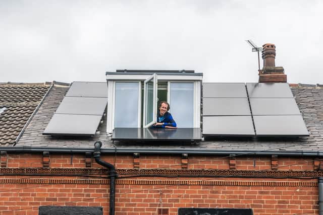 Ewan Jones, of Burley, Leeds, has fitted an air source heat pump, solar panels, and more internal insulation to his home to make it more energy efficient.