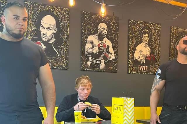 A diner thought they spotted 'Ed Sheeran' devouring a burger at Mr T's, in Burley Road