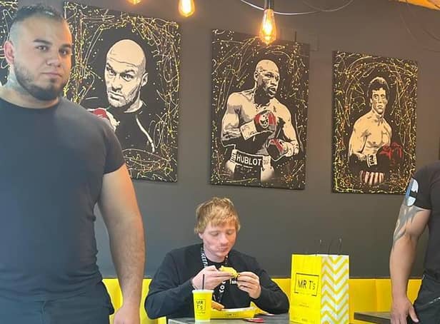A diner thought they spotted 'Ed Sheeran' devouring a burger at Mr T's, in Burley Road