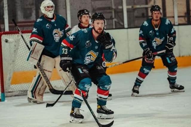 Josh Hodgkinson, in actgion for Belfast Giants' SNL team. Picture kindly supplied by Luke McAllum