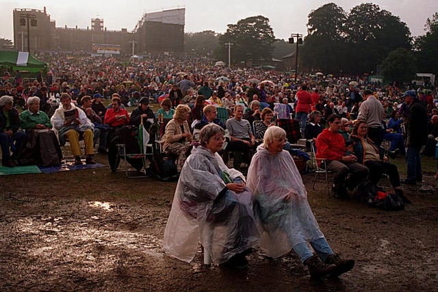 Opera in the Park at Temple Newsam proved a wet and muddy night for revellers.