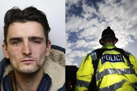 Giles, who is 27 and from Leeds, was released on licence in April this year after serving part of a sentence for burglary. Picture: WYP/Simon Hulme.