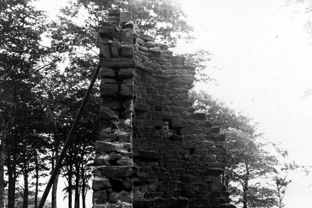 A side iew of wall structure for King Alfred's Castle in May 1946.
