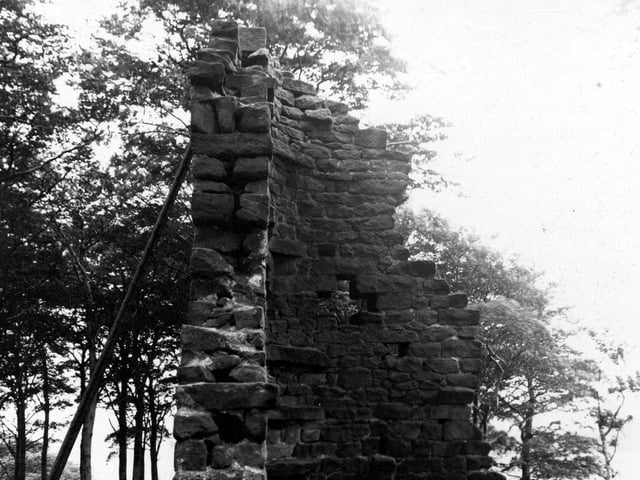 A side iew of wall structure for King Alfred's Castle in May 1946.