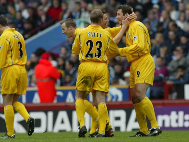 Brilliance from Mark Viduka, right, sealed a 1-0 win against Aston Villa back in April 2002. Picture by Varleys.