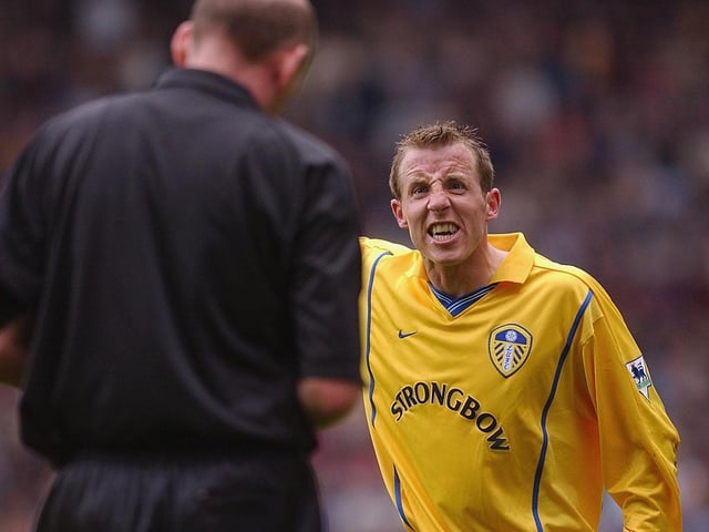 Lee Bowyer has words with referee Barry Knight. 
Picture by Shaun Botterill/Getty Images.