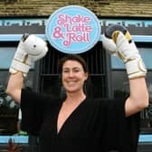 Jessica Stott, 38, owner of Morley's Shake Latte & Roll will be seeking to raise funds for children's charity Zarach. Picture: Jonathan Gawthorpe.