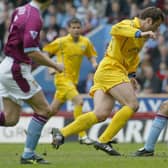 MESMERIC: A beautiful turn and finish from Leeds United's Australian ace striker Mark Viduka, above, downed Aston Villa at Villa Park back in April 2002. 
Picture by Varleys.