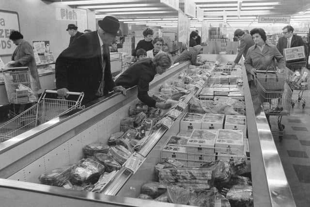 The new deep freeze department at Pudsey Asda was proving popular among shoppers in October 1972.