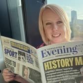 Laura Collins with a copy of the Yorkshire Evening Post back when she was named editor in 2019.