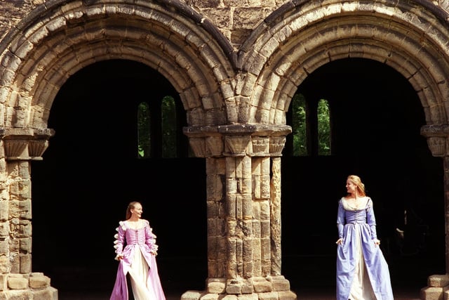 Kirkstall Abbey staged the 4th Leeds Shakespeare Festival. Pictured are Marie Cobbold (left) who plays Hermia and Kate Goodley who plays Helena in a Midsummer Night's Dream.