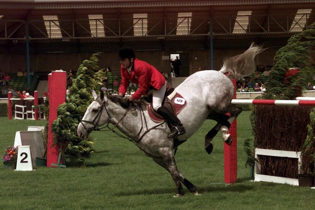 Robert Dunning pictured riding Into Space during the The Great Yorkshire Show championships in July 1998.