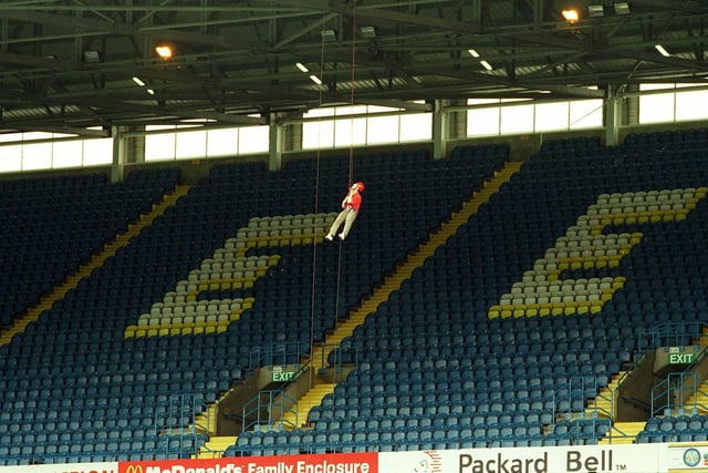 Fans were given the chance to abseil from the roof of Leeds United's East Stand to raise money for Marie Curie Cancer Care.