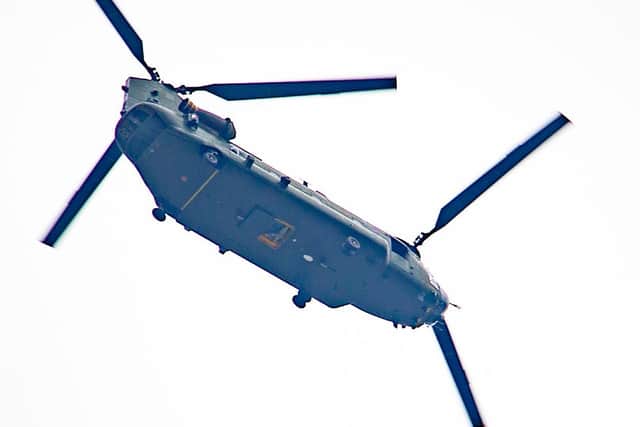 On of the RAF Chinook helicopters over Leeds (Photo: Bob Peters @BobPetUK)
