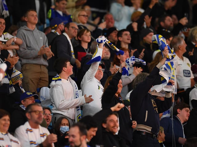 Leeds United's fans in the stands.