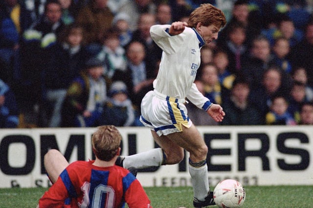 Gordon Strachan caused all sorts of problems for Palace at Elland Road.
Picture by Varleys.