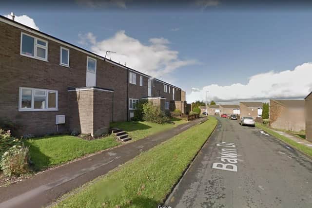 At 11:26pm, officers were called to Bawn Drive, Farnley, where damage had been caused to the front door of a property on the street. Picture: Google.