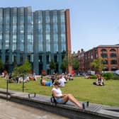 Leeds residents enjoying the sun in Sovereign Square back in 2019.