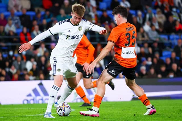 SUMMER AIMS: Outlined by Leeds United striker Patrick Bamford, left, pictured during Thursday's 2-1 victory against Brisbane Roar.
Photo by PATRICK HAMILTON/AFP /AFP via Getty Images.