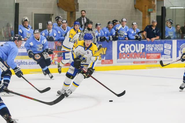 CATCH ME IF YOU CAN: Leeds Knights' Kieran Brown led NIHL National in scoring last season - posting 146 points, including 75 goals, from just 66 games. Picture: Andy Bourke/Podium Prints