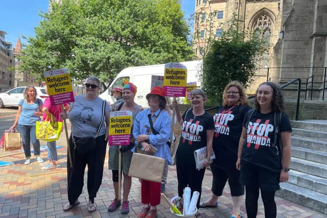 The protest comes after Downing Street confirmed last week that the Home Office agreement with Rwanda remained despite Boris Johnson’s resignation.