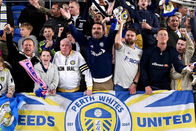 Leeds United fans were welcomed into training at the Suncorp Stadium on Saturday. Pic: Bradley Kanaris.