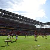 PREMIER SHOWDOWN: As Leeds United face Aston Villa at the Suncorp Stadium, above, in Brisbane. Photo by Albert Perez/Getty Images.