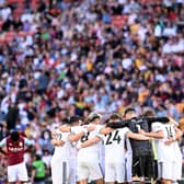 BRILLIANCE: From Leeds United 'keeper Illan Meslier, pictured above before Sunday's friendly against Aston Villa in Brisbane. 
Photo by Bradley Kanaris/Getty Images.
